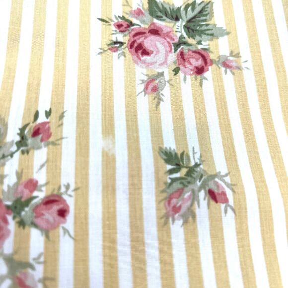 Ralph Lauren Sophie Brooke Floral roses strips ruffle edge sheet set - Picture 5 of 9